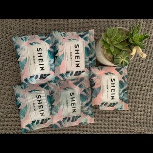 Three Bandeau Bikini Tops and Two Bikini Bottoms